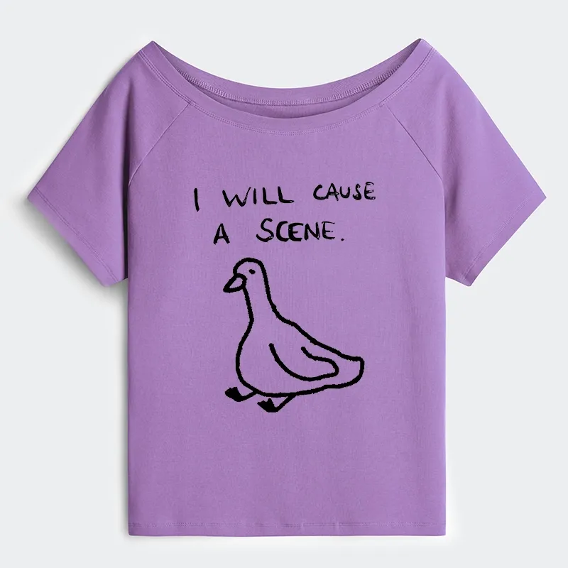 Tokyo-Tiger Stupid Goose Funny Japan Retro Off Shoulder T-Shirt