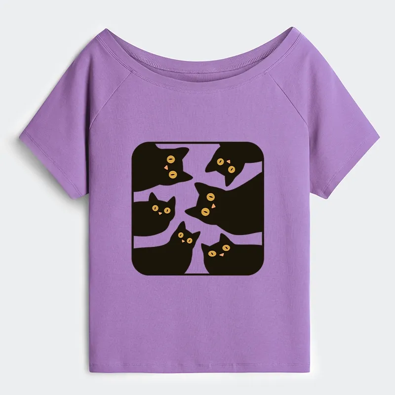 Tokyo-Tiger Cats Are Watching You Off Shoulder T-Shirt