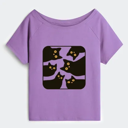 Tokyo-Tiger Cats Are Watching You Off Shoulder T-Shirt