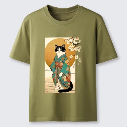 Tokyo-Tiger Elegant Cat In Traditional Kimono Classic T-Shirt