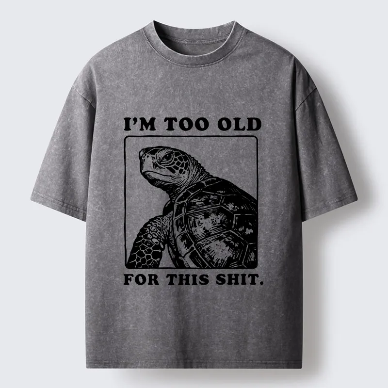 Tokyo-Tiger Turtle I Quit Meme Energy Washed T-Shirt