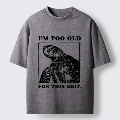 Tokyo-Tiger Turtle I Quit Meme Energy Washed T-Shirt