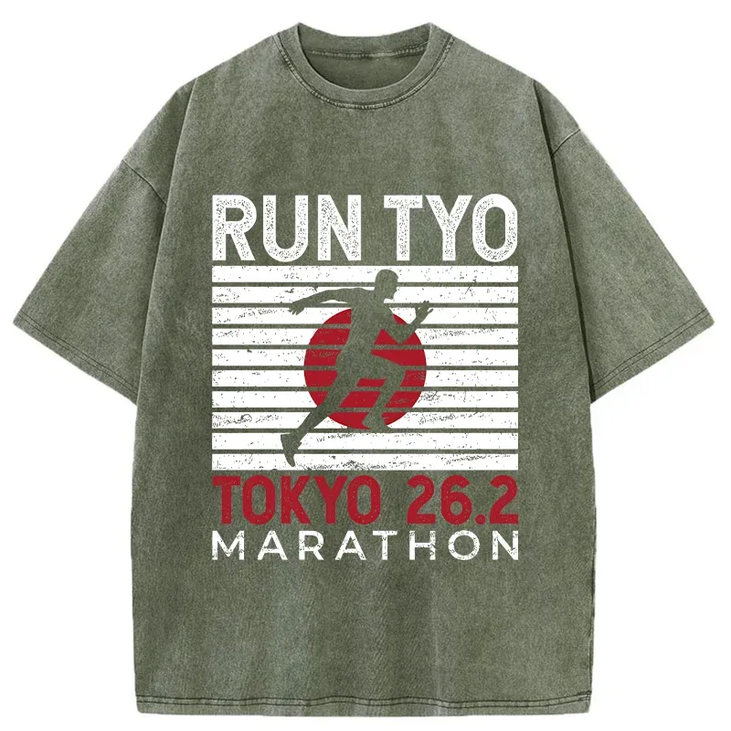 Tokyo-Tiger Tokyo Marathon Washed T-Shirt