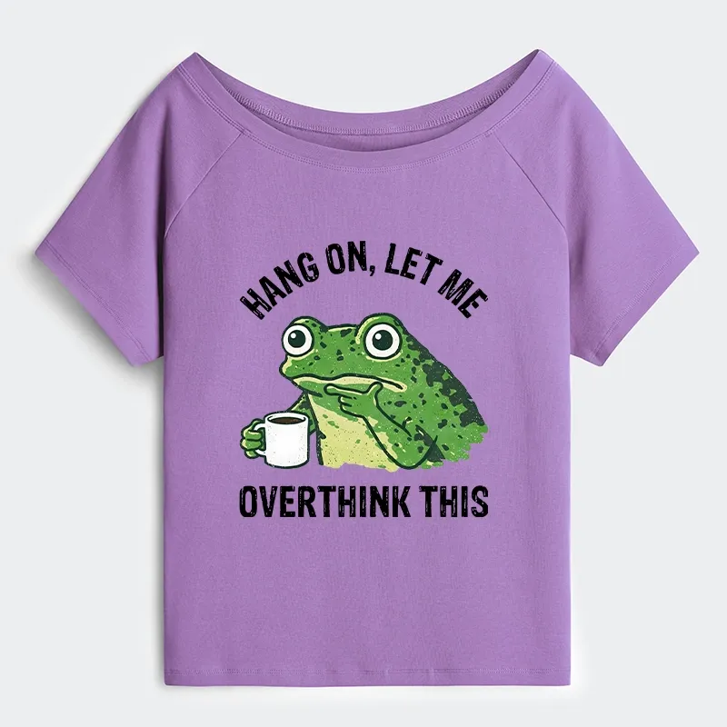 Tokyo-Tiger Overthinking Frog With Coffee Off Shoulder T-Shirt