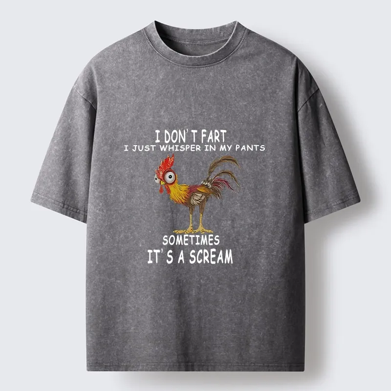 Tokyo-Tiger Funny Rooster Fart Meme Washed T-Shirt