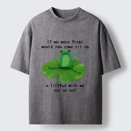 Tokyo-Tiger Frog Sit With Me Washed T-Shirt