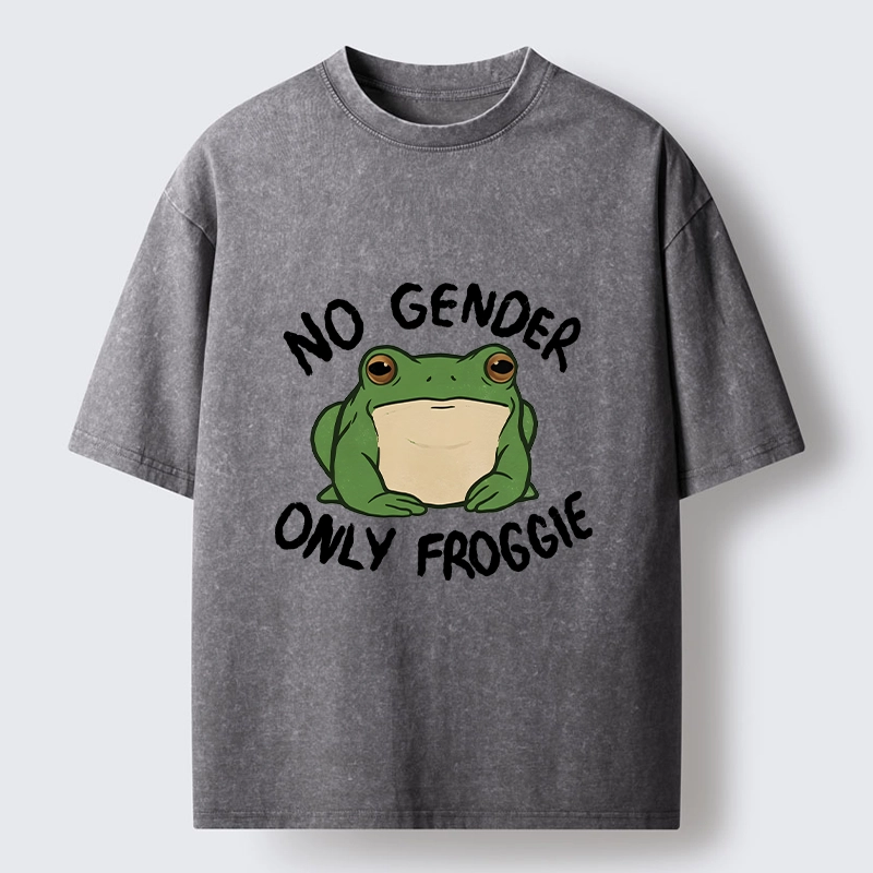 Tokyo-Tiger Funny Frog Declares Identity Freedom Washed T-Shirt