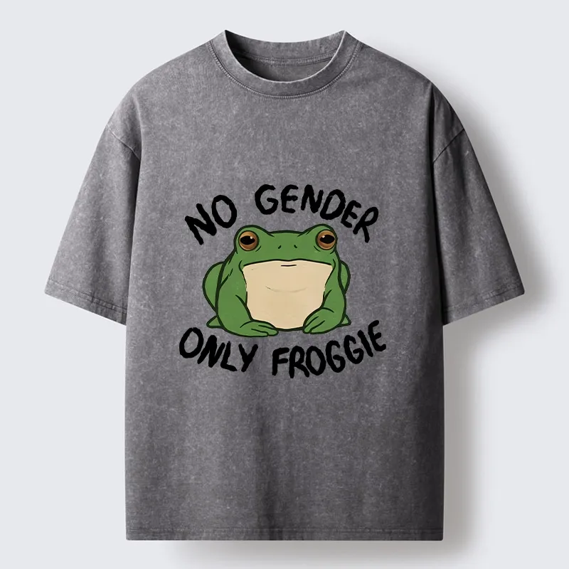 Tokyo-Tiger Funny Frog Declares Identity Freedom Washed T-Shirt