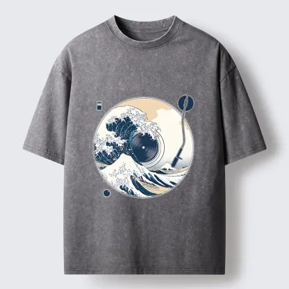 Tokyo-Tiger When Waves Drop The Beat Washed T-Shirt