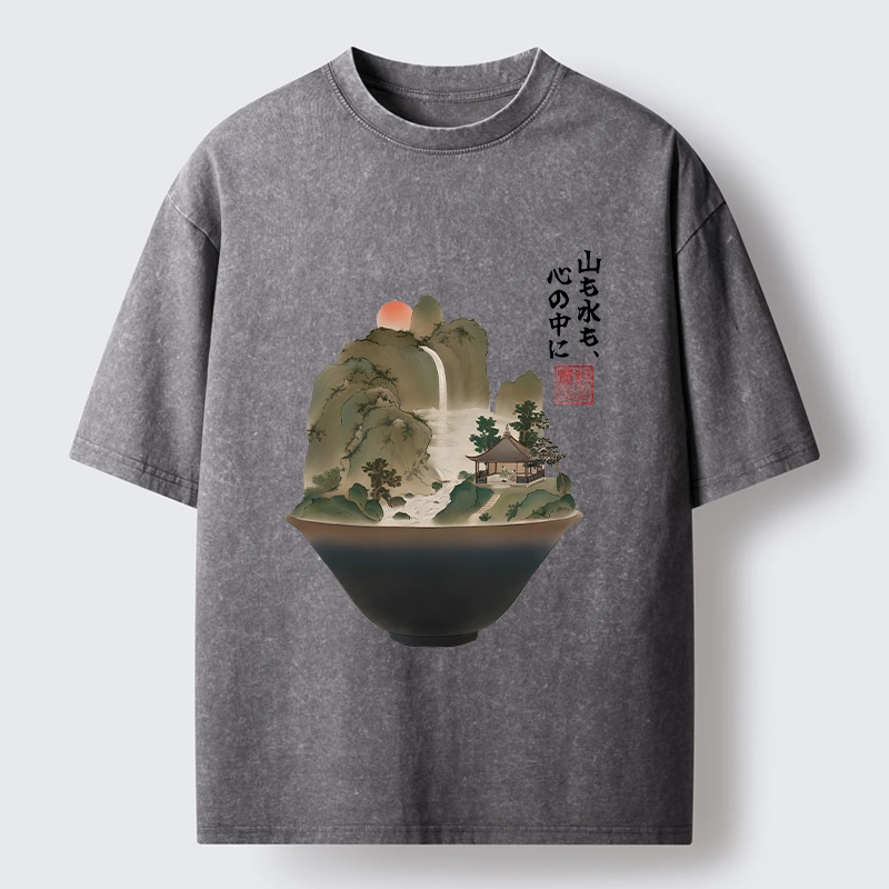 Tokyo-Tiger Bowl Of Zen Art Washed T-Shirt