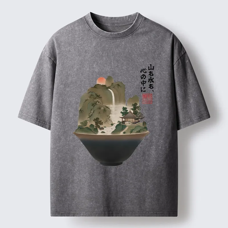 Tokyo-Tiger Bowl Of Zen Art Washed T-Shirt