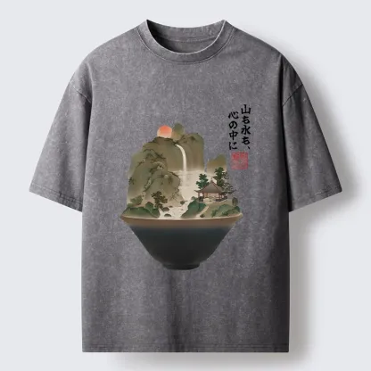 Tokyo-Tiger Bowl Of Zen Art Washed T-Shirt