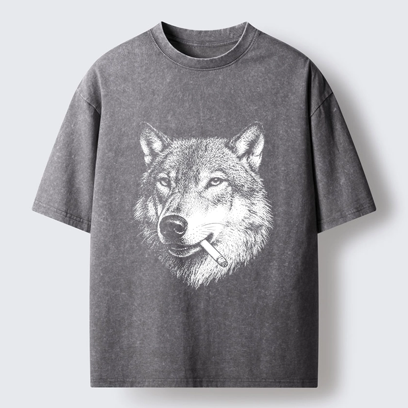 Tokyo-Tiger Cool Wolf Meme Bad Decisions Pending Washed T-Shirt