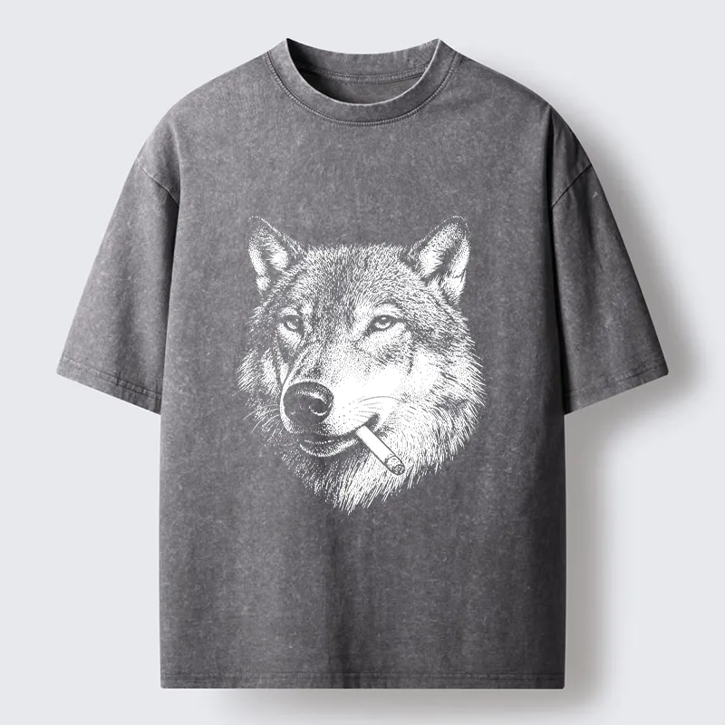 Tokyo-Tiger Cool Wolf Meme Bad Decisions Pending Washed T-Shirt
