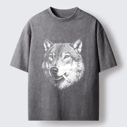 Tokyo-Tiger Cool Wolf Meme Bad Decisions Pending Washed T-Shirt