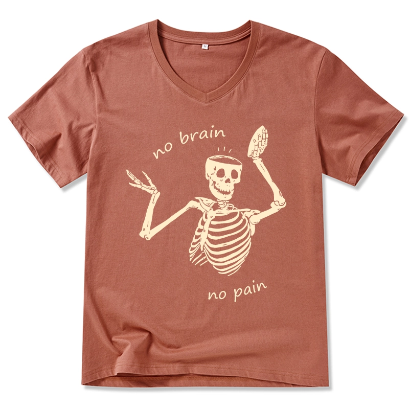 Tokyo-Tiger Skeletons Feel No Pain V-Neck Classic T-Shirt