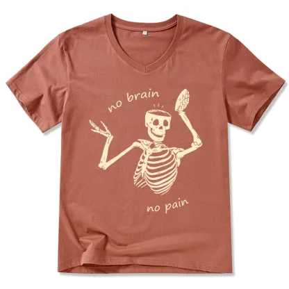 Tokyo-Tiger Skeletons Feel No Pain V-Neck Classic T-Shirt