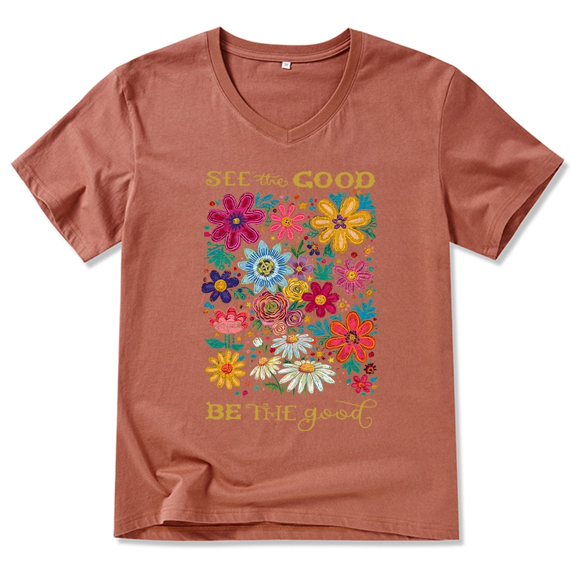 Tokyo-Tiger Flower：See The Good Be The Good V-Neck Classic T-Shirt
