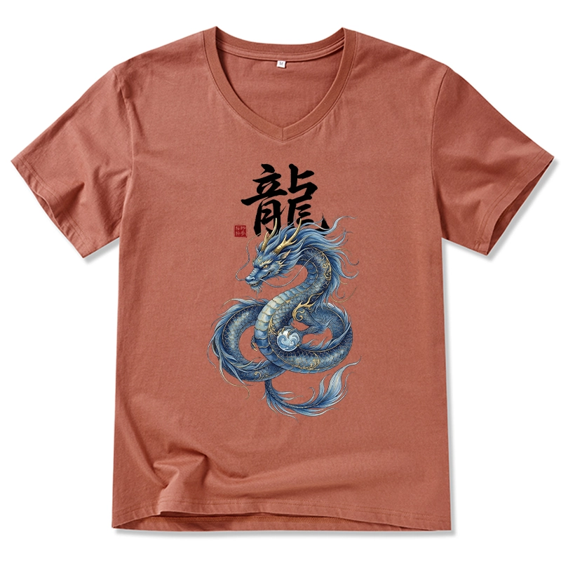 Tokyo-Tiger Mythic Blue Dragon V-Neck Classic T-Shirt