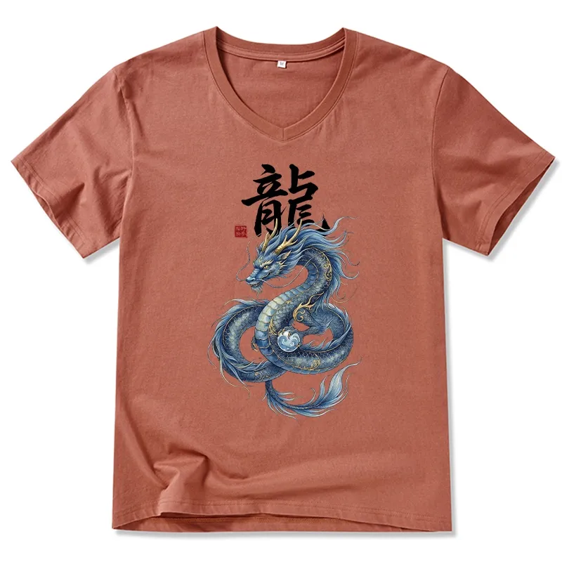 Tokyo-Tiger Mythic Blue Dragon V-Neck Classic T-Shirt