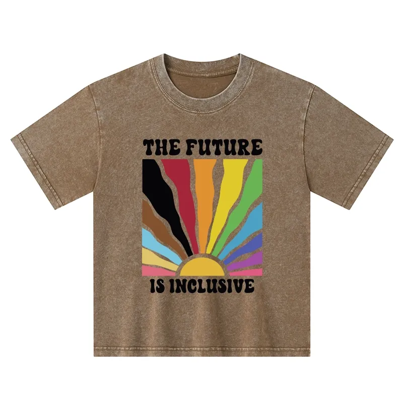 Tokyo-Tiger Pride Future Is Inclusive Kids Washed T-Shirt