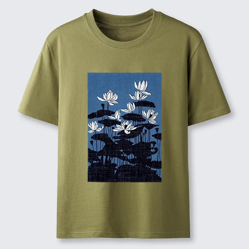 Tokyo-Tiger Blue Lotus Japanese Art Classic T-Shirt