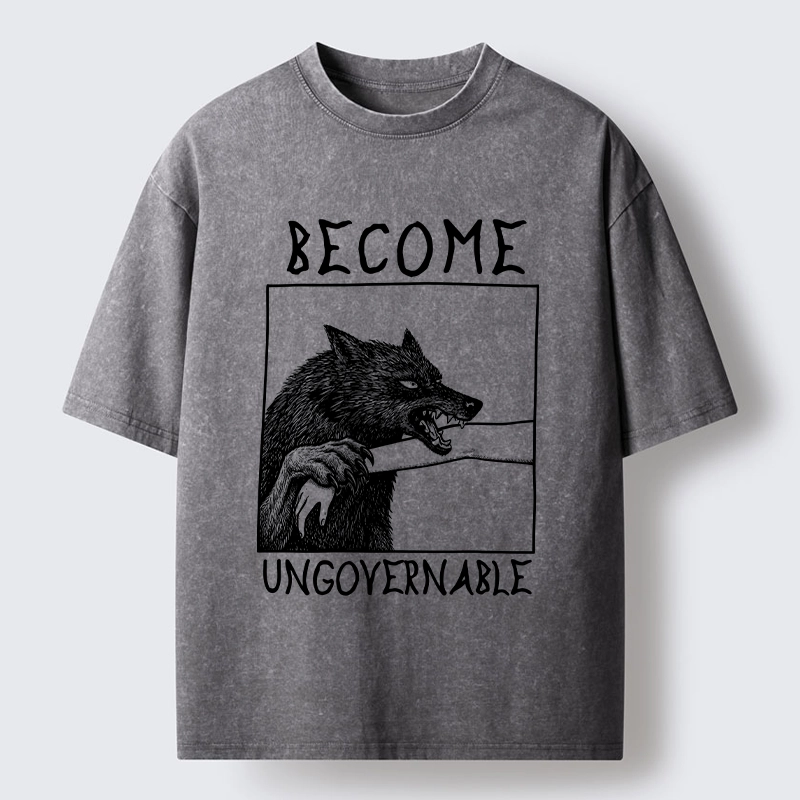 Tokyo-Tiger Meme Wolf Refuse To Be Tamed Forever Washed T-Shirt