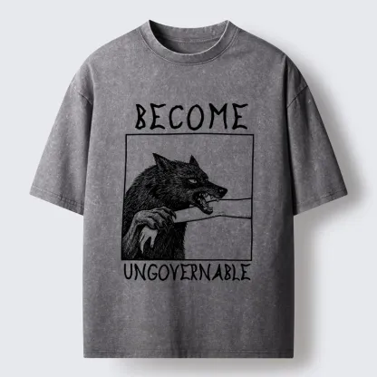 Tokyo-Tiger Meme Wolf Refuse To Be Tamed Forever Washed T-Shirt