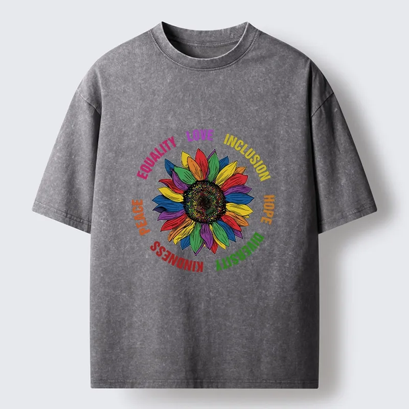 Tokyo-Tiger Pride Sunflower Love And Hope Washed T-Shirt