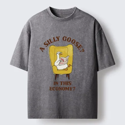 Tokyo-Tiger Meme Goose Surviving The Recession Washed T-Shirt