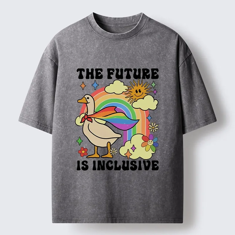 Tokyo-Tiger Rainbow Goose Future Love And Hope Washed T-Shirt