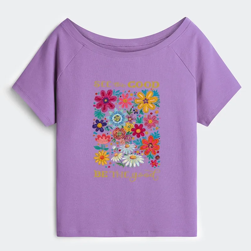 Tokyo-Tiger Flower：See The Good Be The Good Off Shoulder T-Shirt