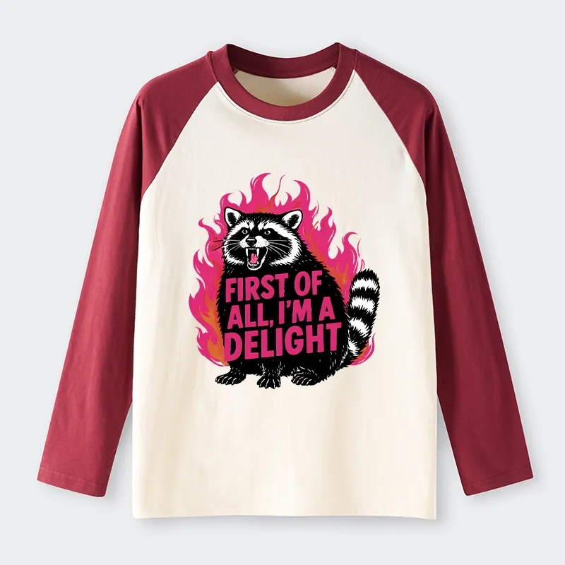 Tokyo-Tiger Angry Raccoon Funny Raglan Long Sleeve T-shirt