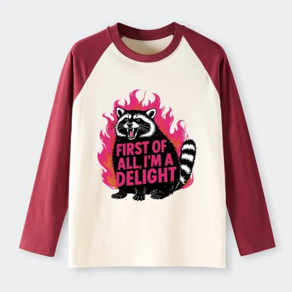 Tokyo-Tiger Angry Raccoon Funny Raglan Long Sleeve T-shirt