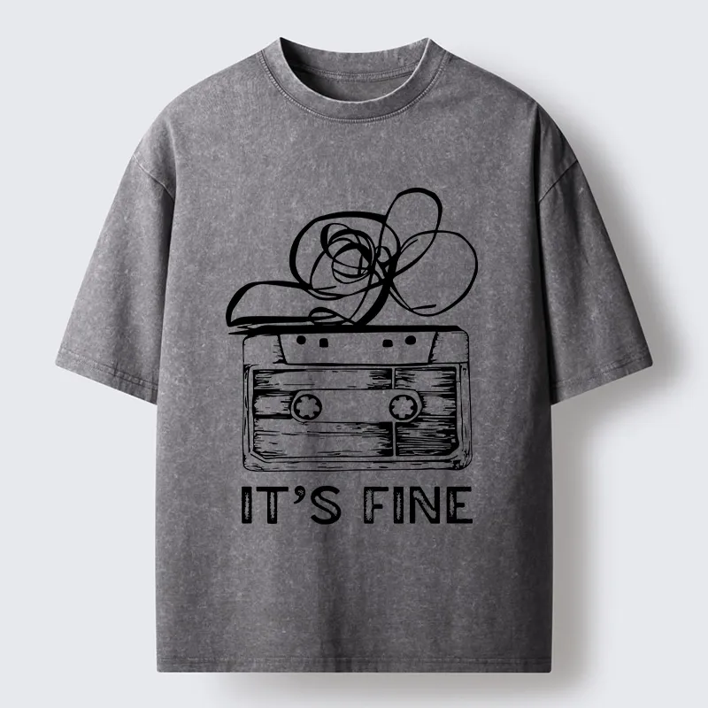 Tokyo-Tiger Cassette Fine Meme Washed T-Shirt