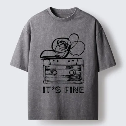Tokyo-Tiger Cassette Fine Meme Washed T-Shirt