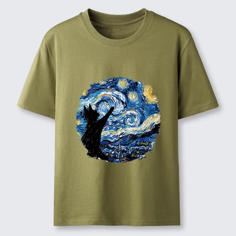 Tokyo-Tiger Starry Night Black Cat Classic T-Shirt