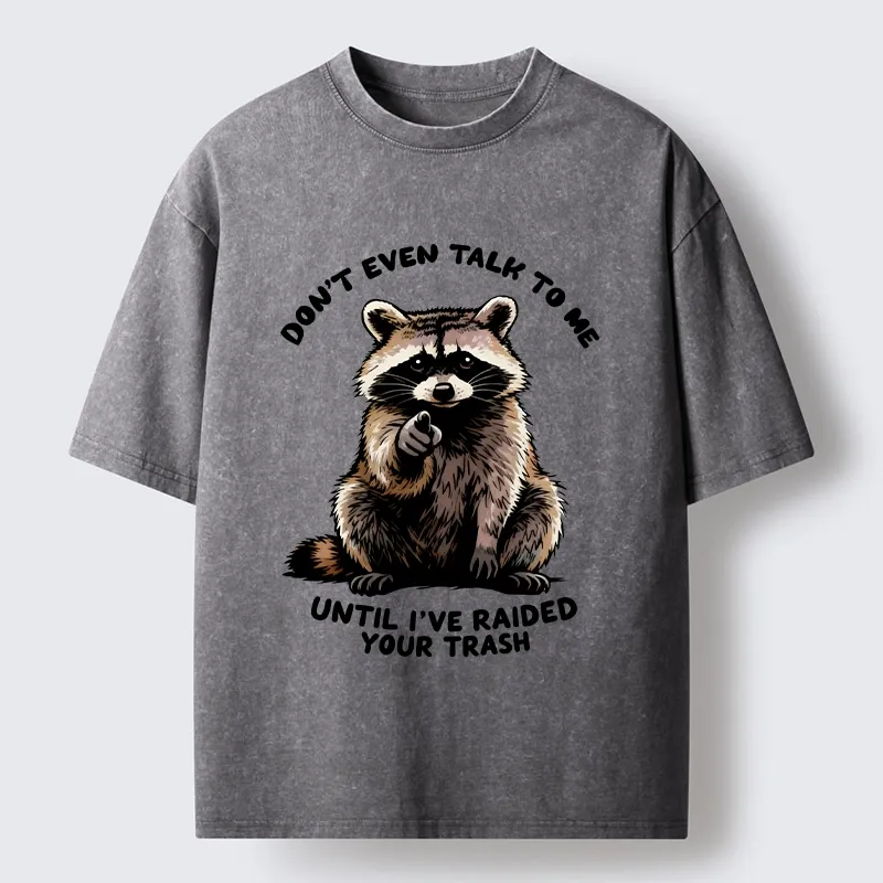 Tokyo-Tiger Don't Talk To Me Raccoon Vibe Washed T-Shirt