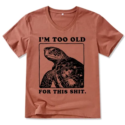 Tokyo-Tiger Turtle I Quit Meme Energy V-Neck Classic T-Shirt