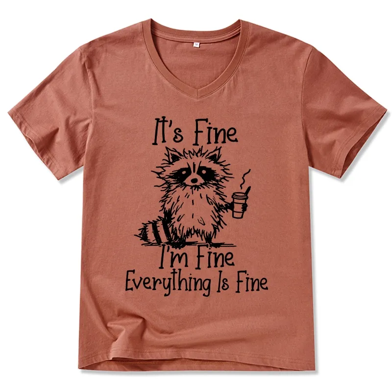 Tokyo-Tiger Raccoon Fine Meme V-Neck Classic T-Shirt