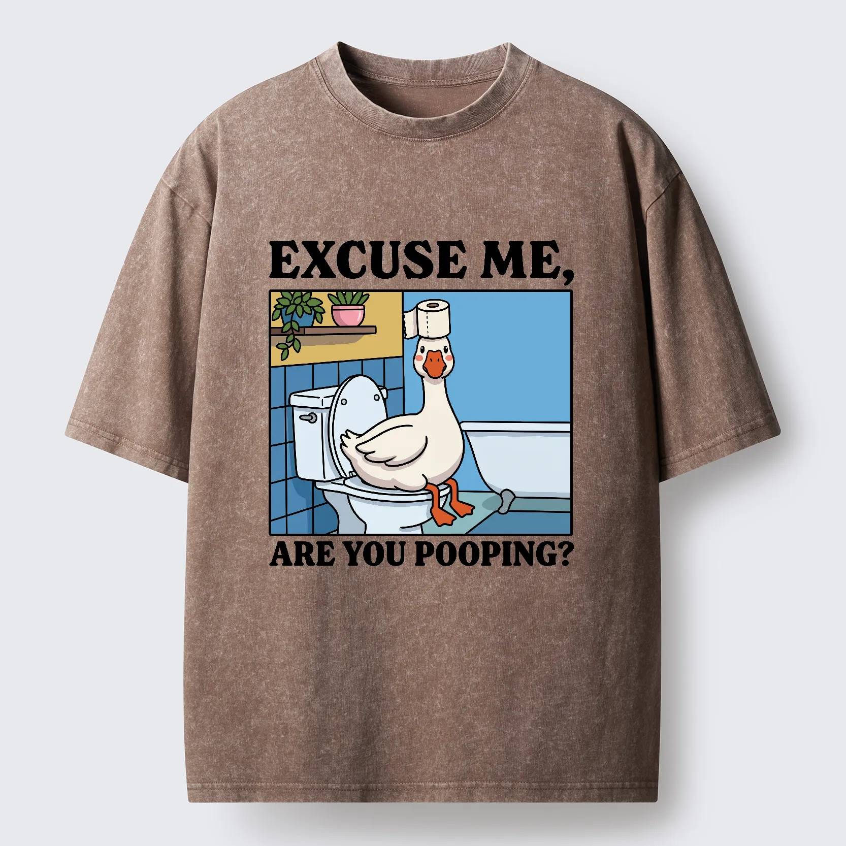 Tokyo-Tiger Are You Pooping Funny Washed T-Shirt
