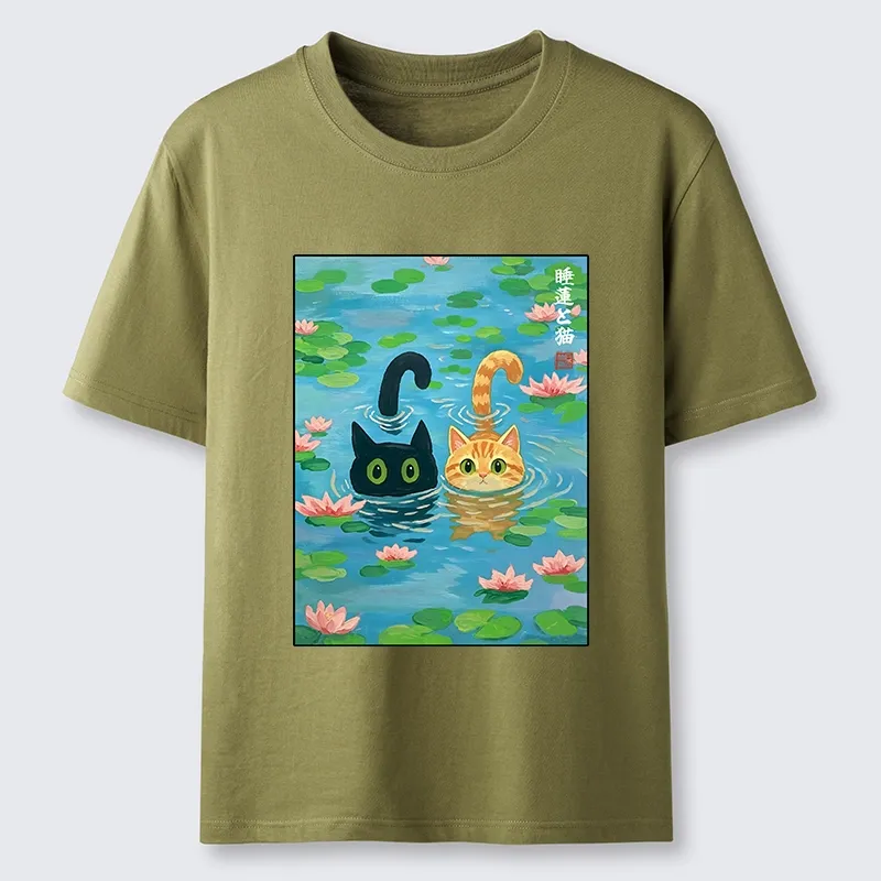 Tokyo-Tiger Cats In The Lotus Pond Classic T-Shirt