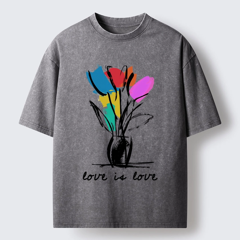 Tokyo-Tiger Pride Tulip Love Is Love Washed T-Shirt