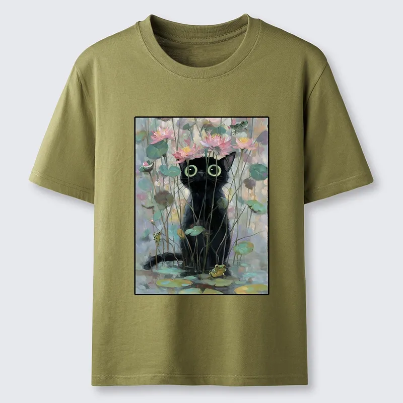 Tokyo-Tiger Black Cat In The Lotus Pond Classic T-Shirt