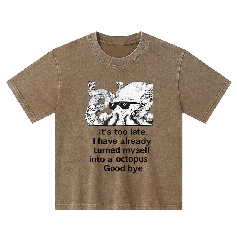 Tokyo-Tiger Octopus Meme I Disappeared Completely Kids Washed T-Shirt
