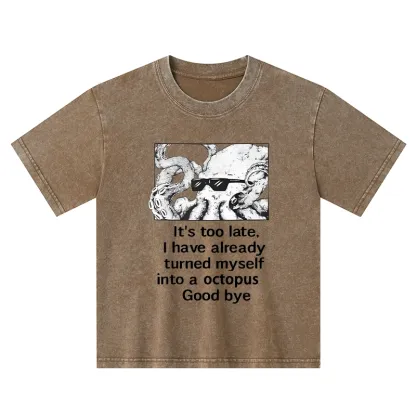 Tokyo-Tiger Octopus Meme I Disappeared Completely Kids Washed T-Shirt