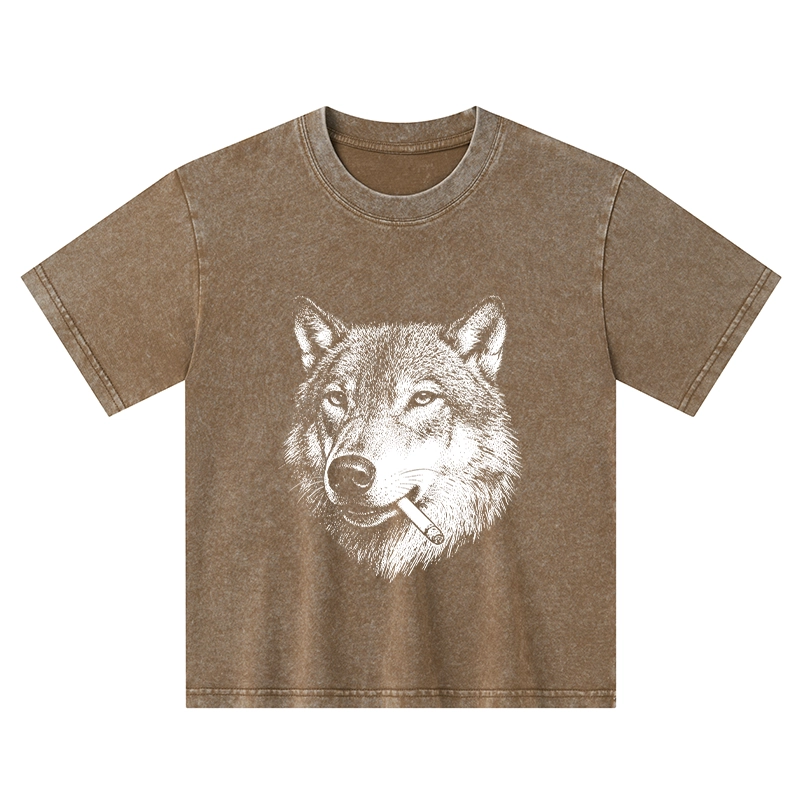Tokyo-Tiger Cool Wolf Meme Bad Decisions Pending Kids Washed T-Shirt