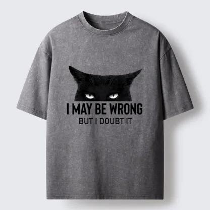 Tokyo-Tiger Confident Cat Attitude Meme Washed T-Shirt