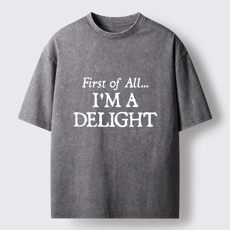 Tokyo-Tiger Attitude Delight Text Meme Washed T-Shirt