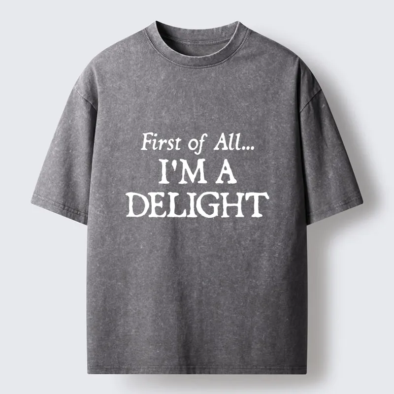 Tokyo-Tiger Attitude Delight Text Meme Washed T-Shirt